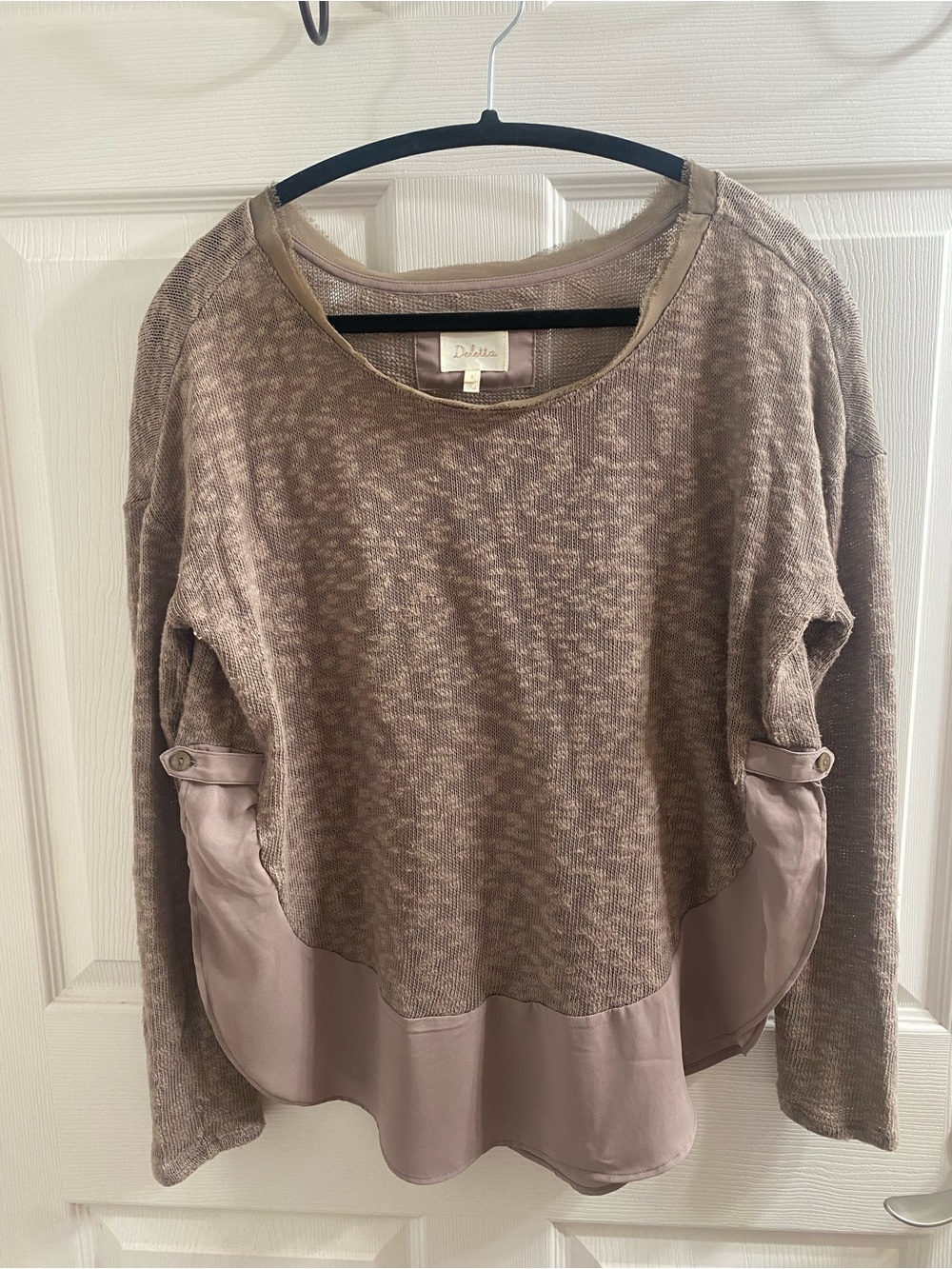 Anthropologie Deletta Nubby Knit Taupe Sweater Top